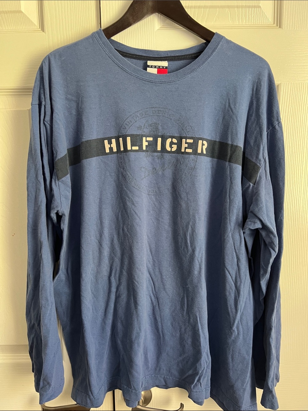 Tommy Hilfiger Blue Long Sleeve Logo Tee
